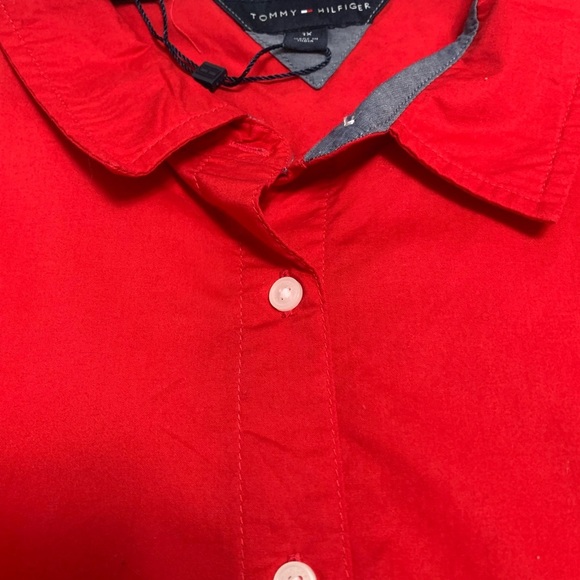 Plus Size Cotton Red Roll-Tab Shirt NWT - Picture 5 of 11